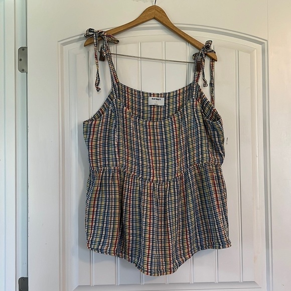 NWT Old Navy Spaghetti String Multi-Colored Crop Top XL - Picture 2 of 7